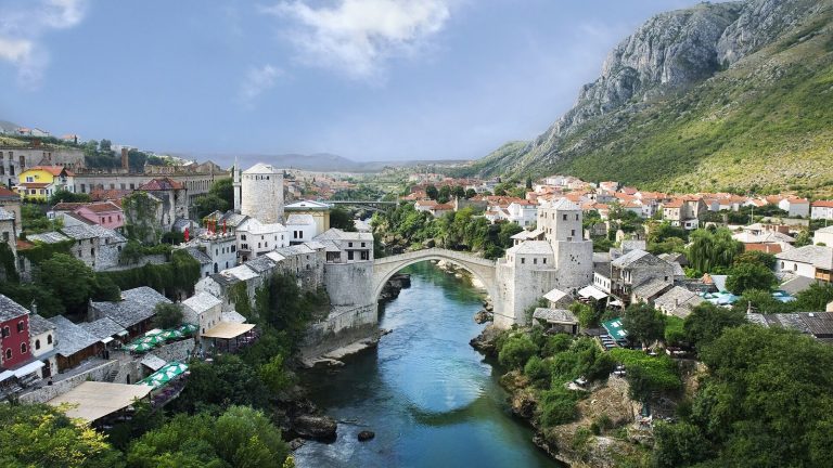 Panorama starog grada u Mostaru